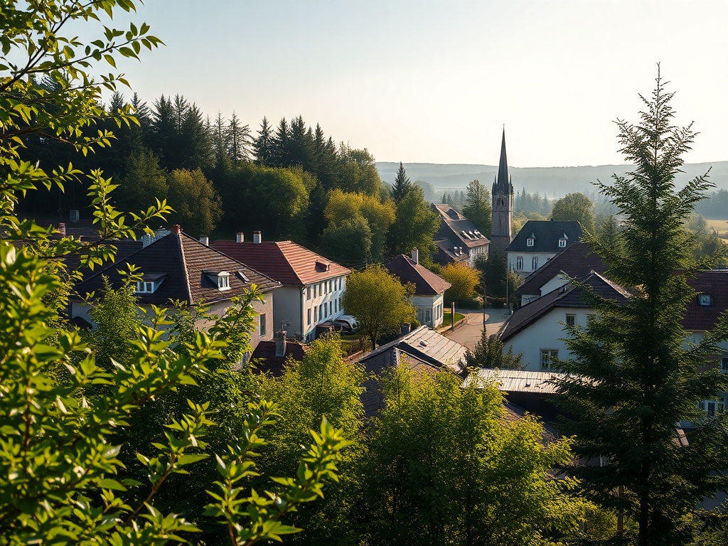 Bocian na dachu domu w Biłgoraju, powrót bocianów wiosną