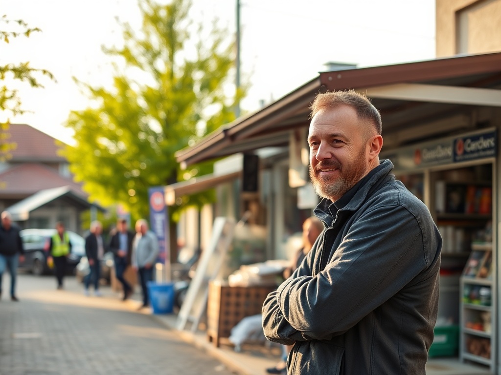 Znak drogowy 'Koniec' symbolizujący likwidację zakładu BRW w Biłgoraju i wpływ na miejsca pracy.